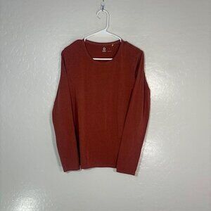 Tasc Performance Shirt Womens Large Red Long Sleeve Crew Neck Stretch Top